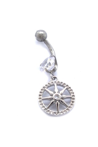 Ferizz 316l Çelik Zirkon Taşlı Yıldızlı Piercing Prc-133 Gümüş