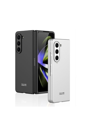 Samsung Uyumlu Galaxy Z Fold 5 Kılıf Zore Sert Kıpta Kapak Gümüş