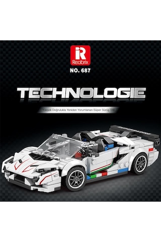 Reobrix Creator 687 Lamborghini Svj Spor Araba Yaratıcı Yapı Blok Seti Building Blocks - 348 Parça