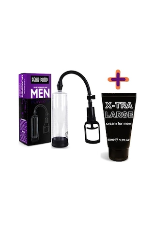 Hızlı Express Emiş Gücü Yüksek Penis Vakum Pompası 20Cm+Penis Bakım Kremi 50 Ml