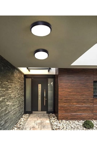 15w Artos Siyah Led Nem Su Geçirmez Banyo Bahçe Balkon Modern Tavan Duvar Lambası Beyaz Işık 6500k Ip65 Dış Mekan Kullanıma Uygun