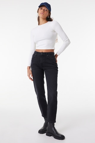 Lee Carol Regular Fit Normal Kesim Yüksek Bel Düz Paça Antrasit Kadın Esnek Jean Denim Kot Pantolon L30U01758 Antrasit