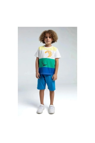 Rolypoly Erkek Çocuk Bermuda Takım - Beyaz/cobalt Beyaz/cobalt