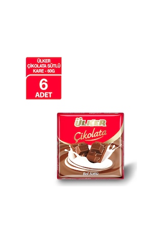Ülker Bol Sütlü Kare Çikolata 6 x 60 G
