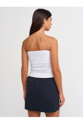 Dilvin Baskılı Crop Top Beyaz