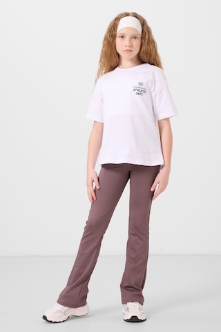 Beyaz Pamuklu O Yaka Oversize Fit Baskılı Kız Çocuk T-shirt - 75178 Beyaz