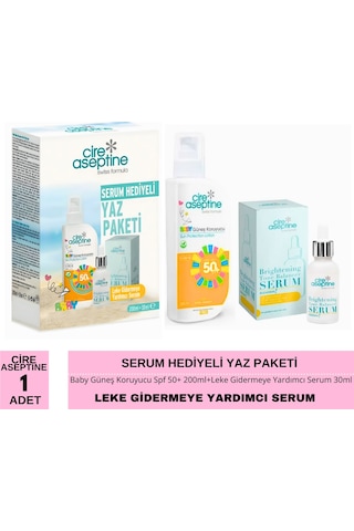 Cire Aseptine Avantajlı Yaz Paketi Baby Güneş Koruyucu Spf 50+ 200ml İle Leke Gidermeye Yardımcı Serum 30ml