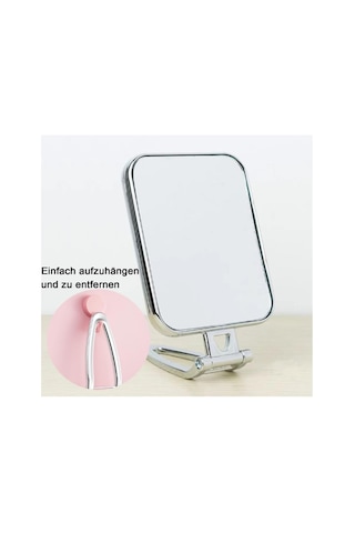 Gaman Dikdörtgen 2X Katlanabilir Masaüstü Makyaj Aynası Gümüş