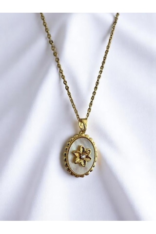 Paslanmaz Çelik Vintage Kolye Gold
