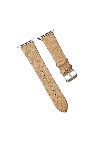 Zenviaat Newface Apple Watch Uyumlu38mm Creeper Desenli Kordon - Gold Znv2027