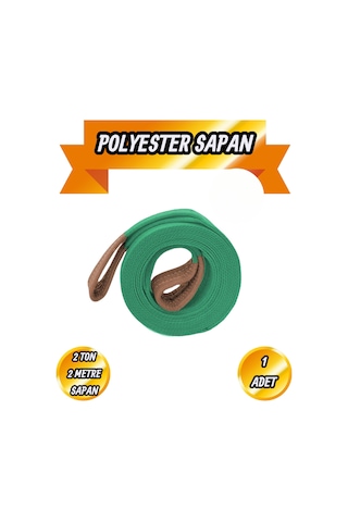 Sapan Polyester Spanzet 2 Ton 2 Metre Su Yeşili Sağlam Yük Kaldırma Taşıma İndirme Halat