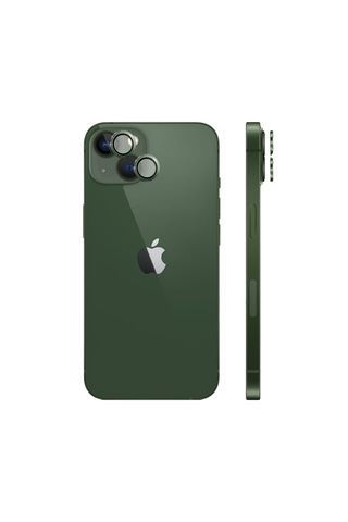 Safeus Safir Temperli Kamera Lens Koruyucu Apple Uyumlu iPhone 13 Ve Mini İle Yeşil