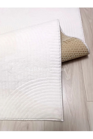 Rölyef Joy Krem Kaymaz Yıkanabilir Taban Kesme Salon Mutfak Halı Yolluk Krem