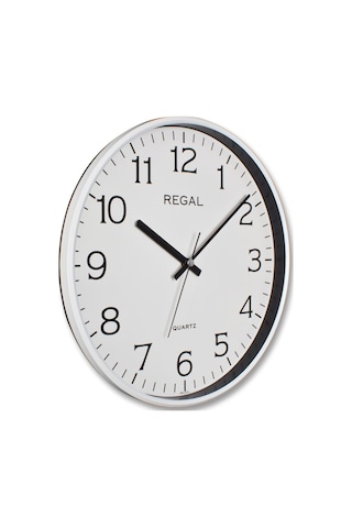 Regal 0250 WW  İnce Çerçeve Slim Duvar Saati Beyaz
