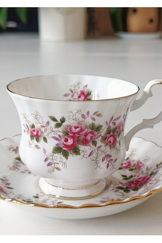 Bone China England Lavender Rose Antıque Tea Cup & Saucer 160 Ml Lavanta