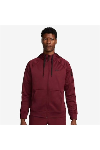 Nike M Therma-fıt Hoodie Full Zip Erkek Sweatshirt Bordo