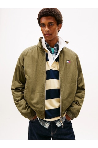 Tommy Hilfiger Tjm Cotton Twıll Padded Jacket Erkek Yeşil Mont - Dm0dm22712