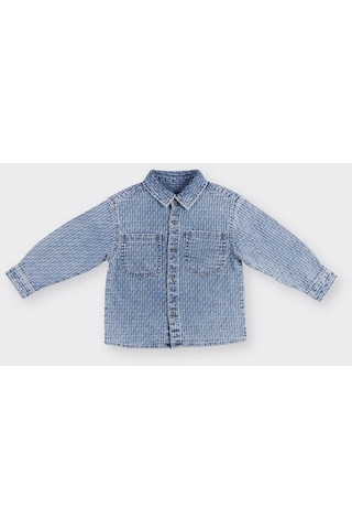 Panço Erkek Çocuk Düğmeli Denim Gömlek Mavi 2411Bb06002-4042 001