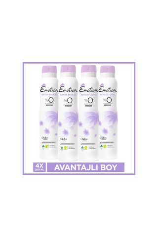 Emotion Detox Floral Kadın Alüminyumsuz Vegan Deodorant 4x200 Ml
