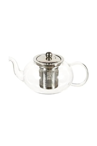 Cam Bitki Çayı Demliği 600 Ml - Çelik Süzgeçli Demlik