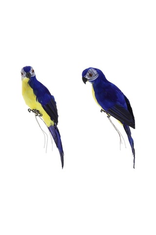 Maotai 2x Mavi Kuş Papağan Süsü Taklit Hayvanlar Açık Ağaç Asılı Dekor
