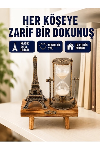 Dekoratif Kum Saati Ahşap Malzeme, Hediyelik Masa Aksesuarı 01 28196660