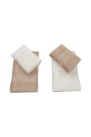Polo Life 4 Parça Bamboo Hamam Seti Büyük Boy , Banyo Havlu Takımı-krem Sütlü Kahve Krem - Kahverengi