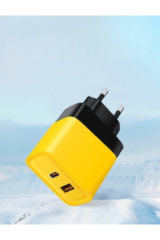 Priz Tipi Şarj Aleti Usb Şarj Adaptörü Hızlı Şarj Aleti Type-c Usb-a Girişli Hızlı Şarj Başlığı