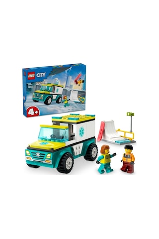 LEGO® City Acil Ambulansı ve Snowboardcu 60403 4+ Yaratıcı Oyuncak Yapım Seti - 79 Parça