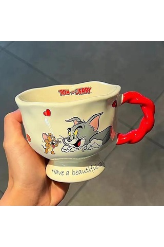 Yunboo Seramik Bardak, 360 Ml, Canlı Tasarım, Tüm Yaş Grupları İçin, 0-100 C Isı Dayanıklı, Önerisi Kırmızı