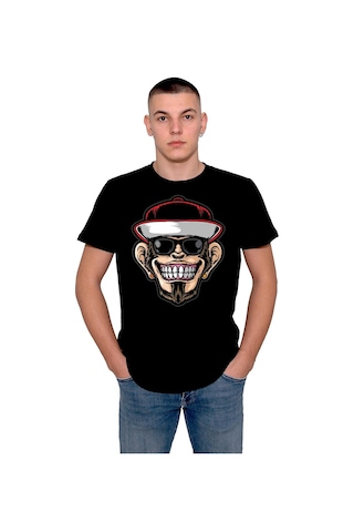 Hip Hop Rapçi Maymun Monkey Smile Kep Tişört Unisex T-shirt 001