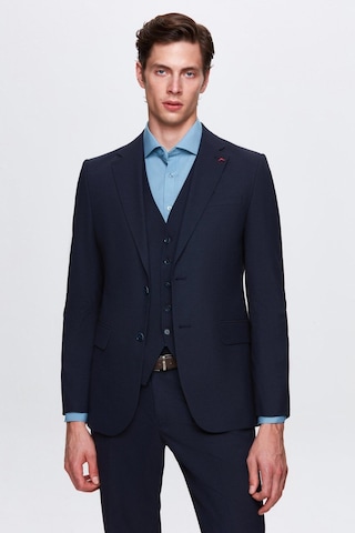 Ds Damat Slim Fit Lacivert Mono Yaka Tek Yırtmaçlı Astarlı Takim Elbise Yelekli 4HFY5ORT01599 Lacivert