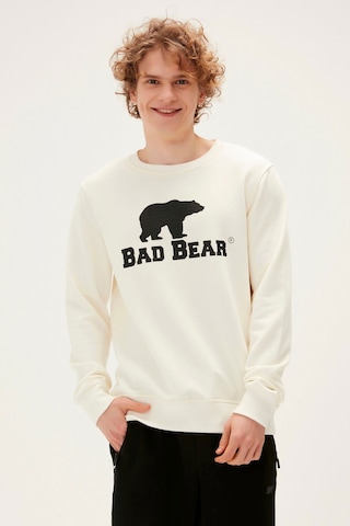 Bad Bear Logo Crewneck Erkek Ekru Sweatshirt 22.02.12.007-c108 001