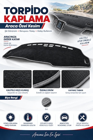 Trobus Volvo 850 1991-1997 3d Torpido Koruma Kılıfı - Gri Biye