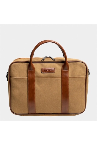Çantaş Retro Kanvas 40x29 Evrak Ve Laptop Çantası 15 İnç Camel