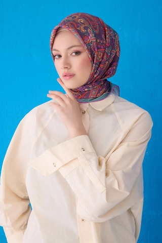 BELLİ Saf İpek Eşarp 4101d02 Sura İpek -0235 - 90 X 90 / Mor Mor