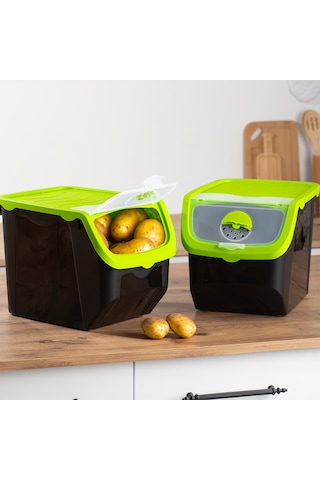 Porsima 1506 2'li 12l Çok Amaçlı Erzak Saklama Kutusu Sebzelik Ye
