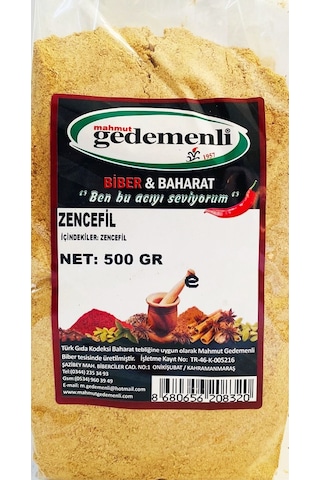 Gedemenli Toz Zencefil 500 G Gedemenli Toz Zencefil 500 G