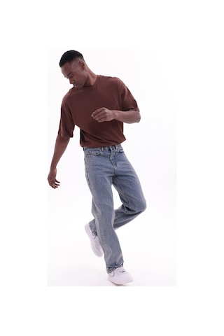 Freemen Erkek Baggy Bol Kesim Kot Pantolon Yıkamalı Mavi