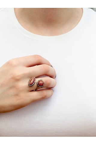 Doğal Taş Yıldız Doğal Taşlı Ikili Otantik Ayarlanabilir Yüzük Dtyiy