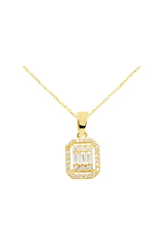 14 Ayar Parçalı Altın Baget Kolye