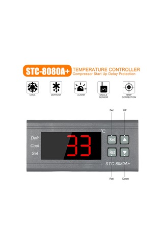Kangvka Stc-8080a+ 220v Soğutma Isıtma Kontrol Cihazı, Otomatik Zamanlı Aşınma, -40 C/+50 C Akıllı Termostat