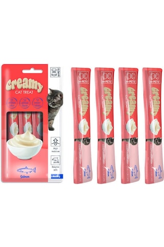 M-Pets Creamy Somon Balıklı Yetişkin Kedi Ödülü 4 x 15 G