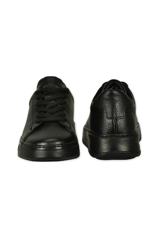 Hatemoğlu Casual Bağcıklı Erkek Deri Sneakers - Siyah