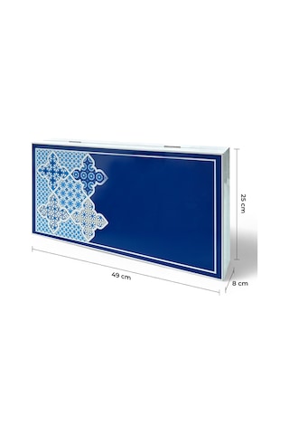 Biggdesign Blue Tile Tavla, Çizilmez Zeminli, Mıknatıslı Mdf Kasa, 2 Kat Vernik Cilalı