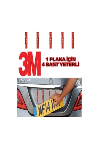 Plaka Montaj Bandı 12 Adet 3m Vhb Plaka Yapıştırma Bandı