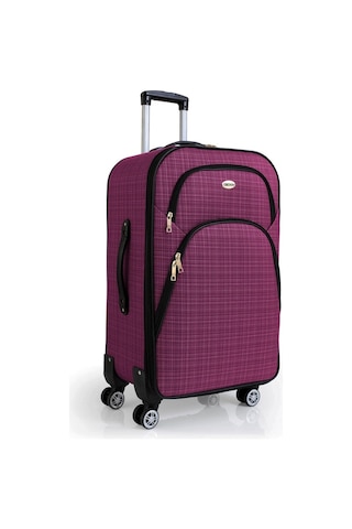 Gedox Orta Ve Kabin Boy Valiz Seti 4 Teker Kumaş Valiz Mor 1081