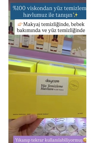 100% Viscon Yüz Temizleme Havlusu 3'lü Set - Yıkanabilir Tekrar Kullanılabilir 3x50 Adet