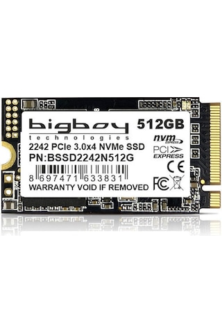 Bigboy BSSD2242N512G 512 GB 2500-1800Mb/s 22x42 PCIe M.2 NVMe SSD