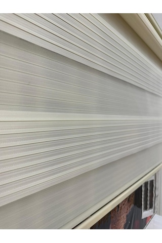 Geniş Plise Krem Zebra Perde Krem